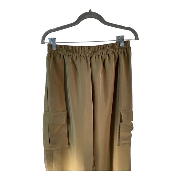 SHEIN Women’s EZwear Solid High Waist Flap Pocket Cargo Pants - Picture 2 of 10